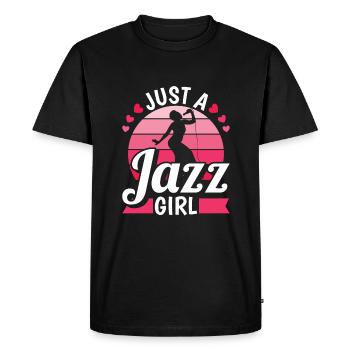 Jazz Music Just A Jazz Girl - Men's Premium Organic T-Shirt - black - Front - Nico (187cm)