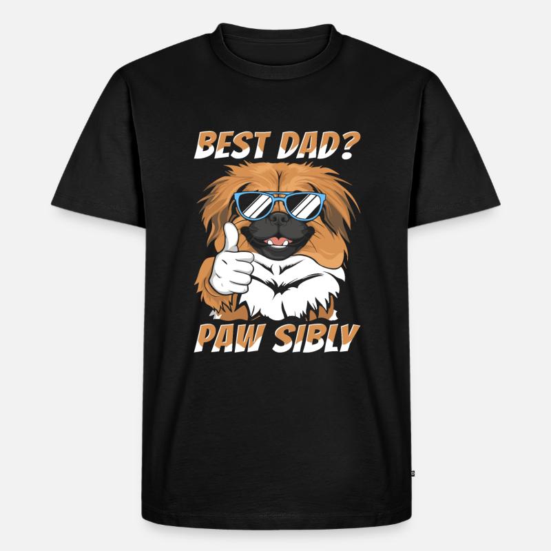 Pekingese Vater Best Dad Pawsibly - Männer Premium Bio T-Shirt - Schwarz