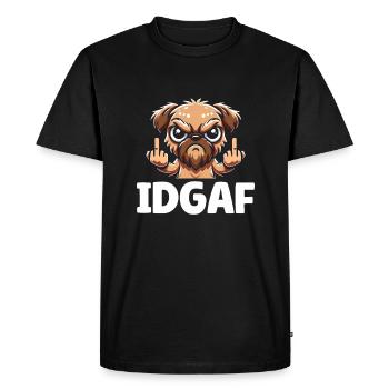 Brussels Griffon Idgaf - Men's Premium Organic T-Shirt - black - Front - Nico (187cm)