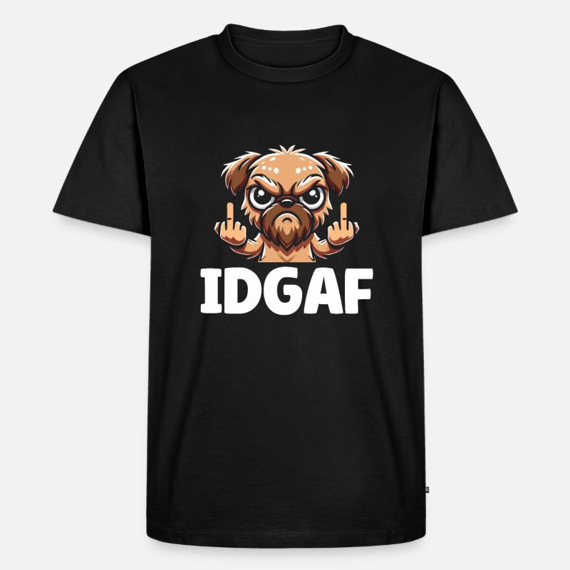 Brussels Griffon Idgaf - Männer Premium Bio T-Shirt - Schwarz