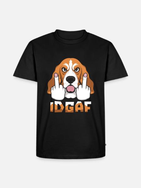 Bassett Dog Idgaf - Men's Premium Organic T-Shirt - black