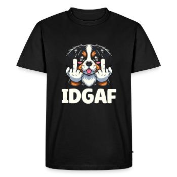 Bernese Mountain Dog Idgaf - Men's Premium Organic T-Shirt - black - Front - Nico (187cm)