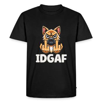 German Shepherd Idgaf - Men's Premium Organic T-Shirt - black - Front - Nico (187cm)
