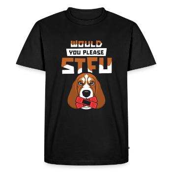 Bassett Dog tais-toi S’il te plaît Tais-toi - T-shirt Premium bio Homme - noir - Devant - Nico (187cm)