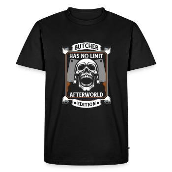 Boucher, boucher, boucher, crâne - T-shirt Premium bio Homme - noir - Devant - Nico (187cm)