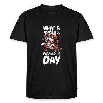 Boxer Dog German Boxer Fucked Up Day - Men's Premium Organic T-Shirt - black - Front - Nico (187cm)