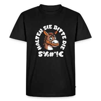 mule donkey please keep your mouth shut - Men's Premium Organic T-Shirt - black - Front - Nico (187cm)