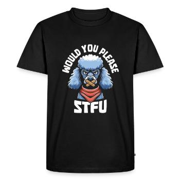 Caniche, tais-toi, s’il te plaît, tais-toi - T-shirt Premium bio Homme - noir - Devant - Nico (187cm)