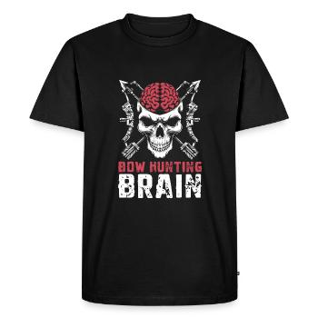 Arc de chasse Arc Hunter Crâne Arc Chasse Cerveau - T-shirt Premium bio Homme - noir - Devant - Nico (187cm)