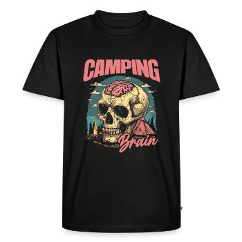 Tent Camping Camping Skull Camping Brain - Men's Premium Organic T-Shirt - black - Front - Nico (187cm)