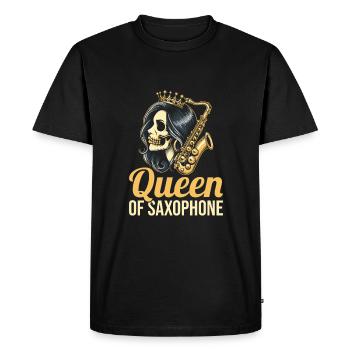 Saxophone Saxophone Crâne Reine Du Saxophone - T-shirt Premium bio Homme - noir - Devant - Nico (187cm)