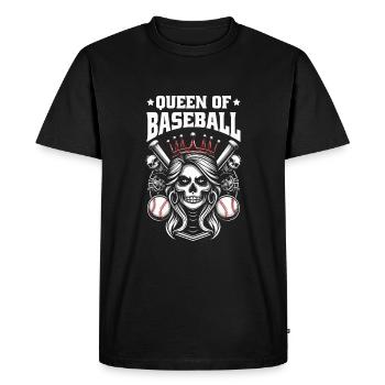 Baseball Skull Queen Of Baseball - Men's Premium Organic T-Shirt - black - Front - Nico (187cm)