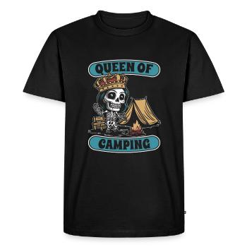 Tent Camping Camping Skeleton Queen Of Camping - Men's Premium Organic T-Shirt - black - Front - Nico (187cm)