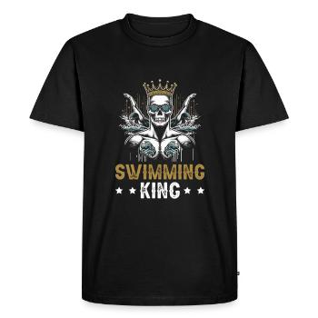 Swimming Swimmer Skeleton Swimming King - Men's Premium Organic T-Shirt - black - Front - Nico (187cm)