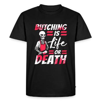 Boucher Boucher Boucher Squelette de Boucher - T-shirt Premium bio Homme - noir - Devant - Nico (187cm)