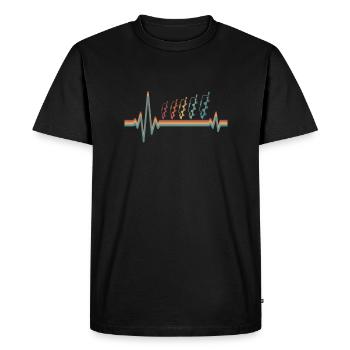Pêche sur glace Pêche sur glace Ekg Heartbeat - T-shirt Premium bio Homme - noir - Devant - Nico (187cm)