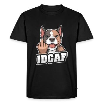 American Bully Idgaf - Men's Premium Organic T-Shirt - black - Front - Nico (187cm)