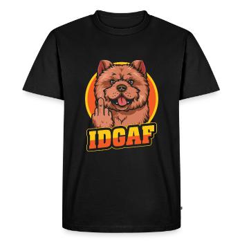 Chow Chow Idgaf - Men's Premium Organic T-Shirt - black - Front - Nico (187cm)