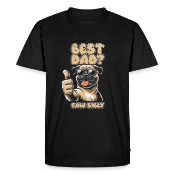 Pug Dog Father Best Dad Pawsibly - Men's Premium Organic T-Shirt - black - Front - Nico (187cm)