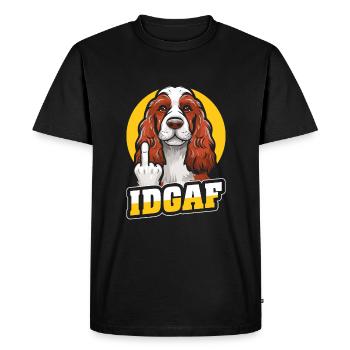 Cocker Spaniel Idgaf - Men's Premium Organic T-Shirt - black - Front - Nico (187cm)