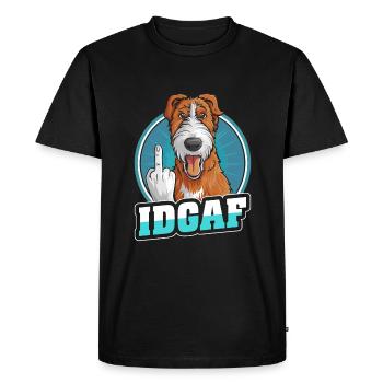 Irish Wolfhound Idgaf - Men's Premium Organic T-Shirt - black - Front - Nico (187cm)