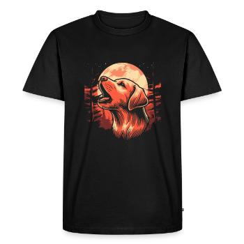Hurlement de la lune du Labrador - T-shirt Premium bio Homme - noir - Devant - Nico (187cm)