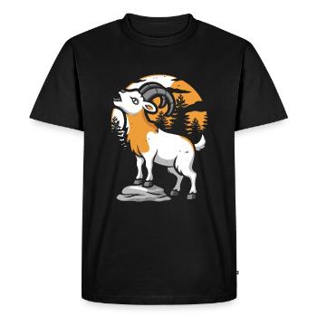 Hurlement de la lune de la chèvre - T-shirt Premium bio Homme - noir - Devant - Nico (187cm)