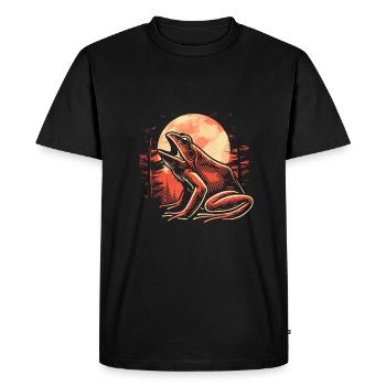 Frog Toad Moon Howling - Men's Premium Organic T-Shirt - black - Front - Nico (187cm)