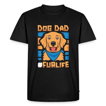 Golden Retriever Père Chien Papa Pour La Vie - T-shirt Premium bio Homme - noir - Devant - Nico (187cm)
