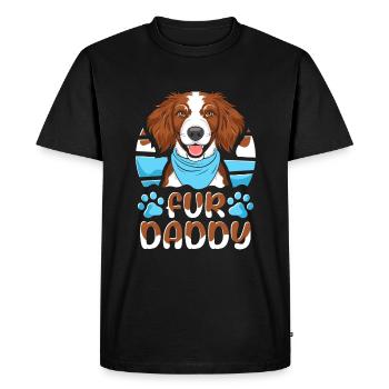 Brittany Épagneul Père Chien Papa Pour Papa - T-shirt Premium bio Homme - noir - Devant - Nico (187cm)