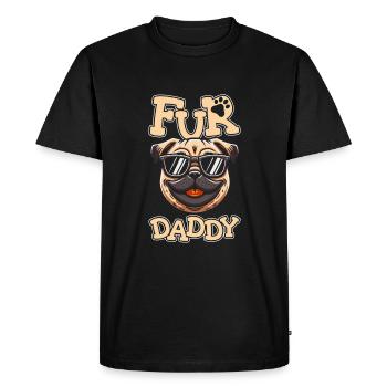 Pug Dog Father Dog Dad For Daddy - Men's Premium Organic T-Shirt - black - Front - Nico (187cm)