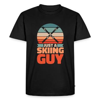 Skiing Après Ski Just A Skiing Guy - Men's Premium Organic T-Shirt - black - Front - Nico (187cm)