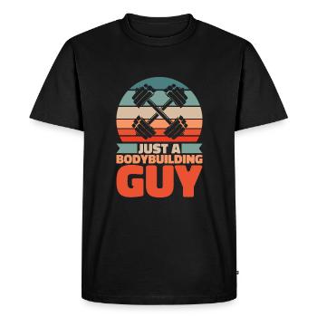 Bodybuilder Bodybuilding Just A Bodybuilding Guy - Men's Premium Organic T-Shirt - black - Front - Nico (187cm)