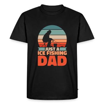 Pêche sur glace Pêche sur glace Père - T-shirt Premium bio Homme - noir - Devant - Nico (187cm)