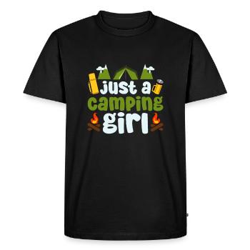 Tent Camping Camping Just A Camping Girl - Men's Premium Organic T-Shirt - black - Front - Nico (187cm)