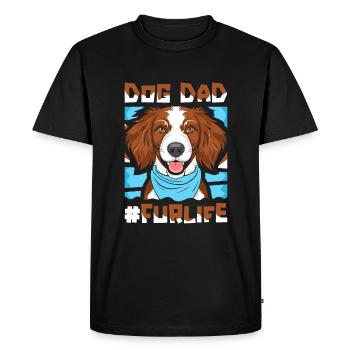 Brittany Épagneul Père Chien Papa Pour La Vie - T-shirt Premium bio Homme - noir - Devant - Nico (187cm)