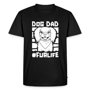 King Charles Cavalier Chien Papa Fourrure Vie - T-shirt Premium bio Homme - noir - Devant - Nico (187cm)