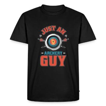 Tir à l’arc Tir à l’arc Archer - T-shirt Premium bio Homme - noir - Devant - Nico (187cm)
