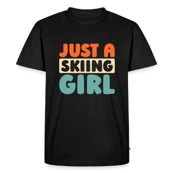 Ski Après-ski Juste une fille de ski - T-shirt Premium bio Homme - noir - Devant - Nico (187cm)