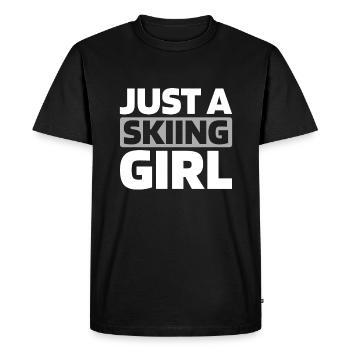 Skiing Après Ski Just A Skiing Girl - Men's Premium Organic T-Shirt - black - Front - Nico (187cm)