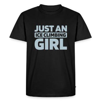 Eisklettern juste une fille d’escalade sur glace - T-shirt Premium bio Homme - noir - Devant - Nico (187cm)