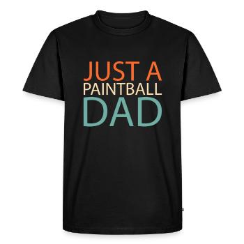 Paintball Just A Paintball Dad - Men's Premium Organic T-Shirt - black - Front - Nico (187cm)