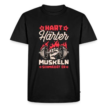 Musculation bodybuilders - T-shirt Premium bio Homme - noir - Devant - Nico (187cm)