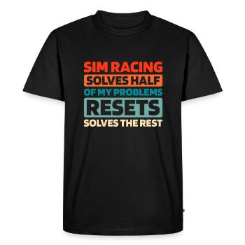 Sim Racing - Men's Premium Organic T-Shirt - black - Front - Nico (187cm)
