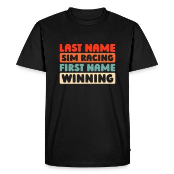 Sim Racing - Men's Premium Organic T-Shirt - black - Front - Nico (187cm)