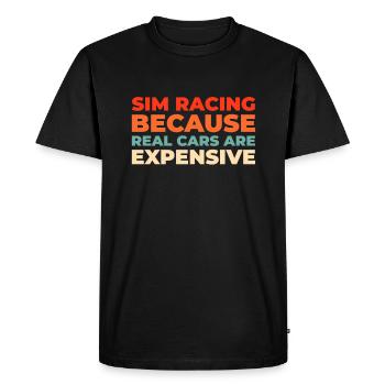 Sim Racing - Men's Premium Organic T-Shirt - black - Front - Nico (187cm)