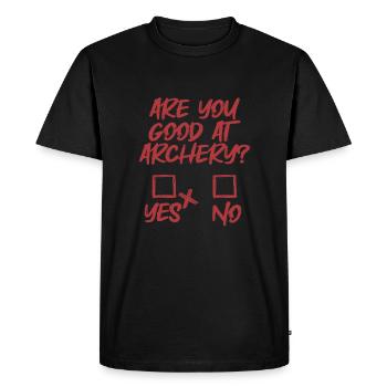 Tir à l’arc Archer Tir à l’arc Drôle - T-shirt Premium bio Homme - noir - Devant - Nico (187cm)