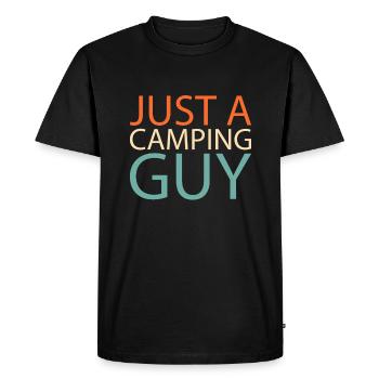 Tent Camping Camping Just A Camping Guy - Men's Premium Organic T-Shirt - black - Front - Nico (187cm)