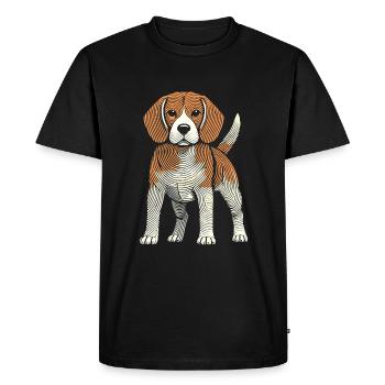 Empreinte digitale du beagle - T-shirt Premium bio Homme - noir - Devant - Nico (187cm)