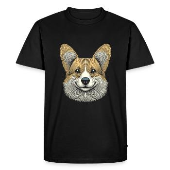 Empreinte digitale corgi - T-shirt Premium bio Homme - noir - Devant - Nico (187cm)